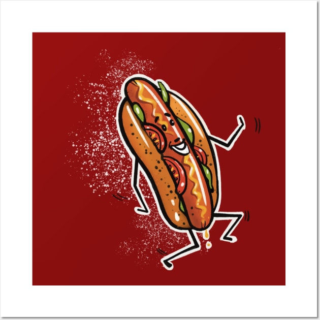 Chicago Style Hot Dog funny Wall Art by Berthox